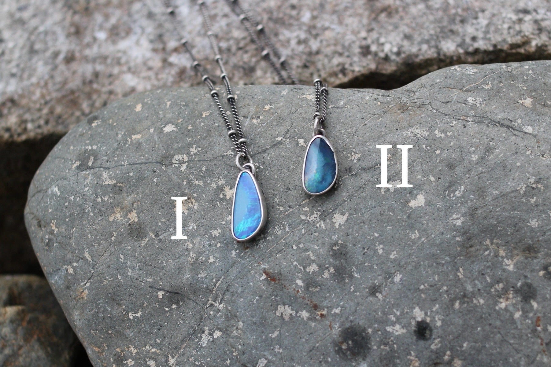 Botanical Drop Pendants - Australian Opal