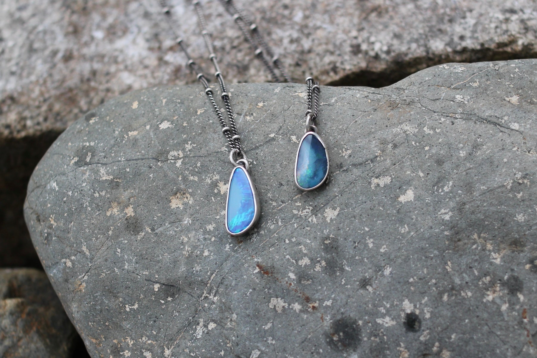 Botanical Drop Pendants - Australian Opal