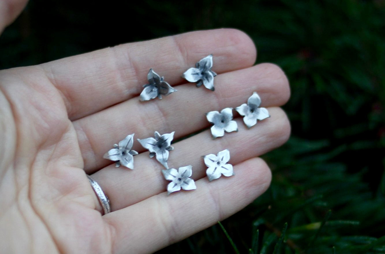 Dogwood & Trillium Studs (Made to Order)