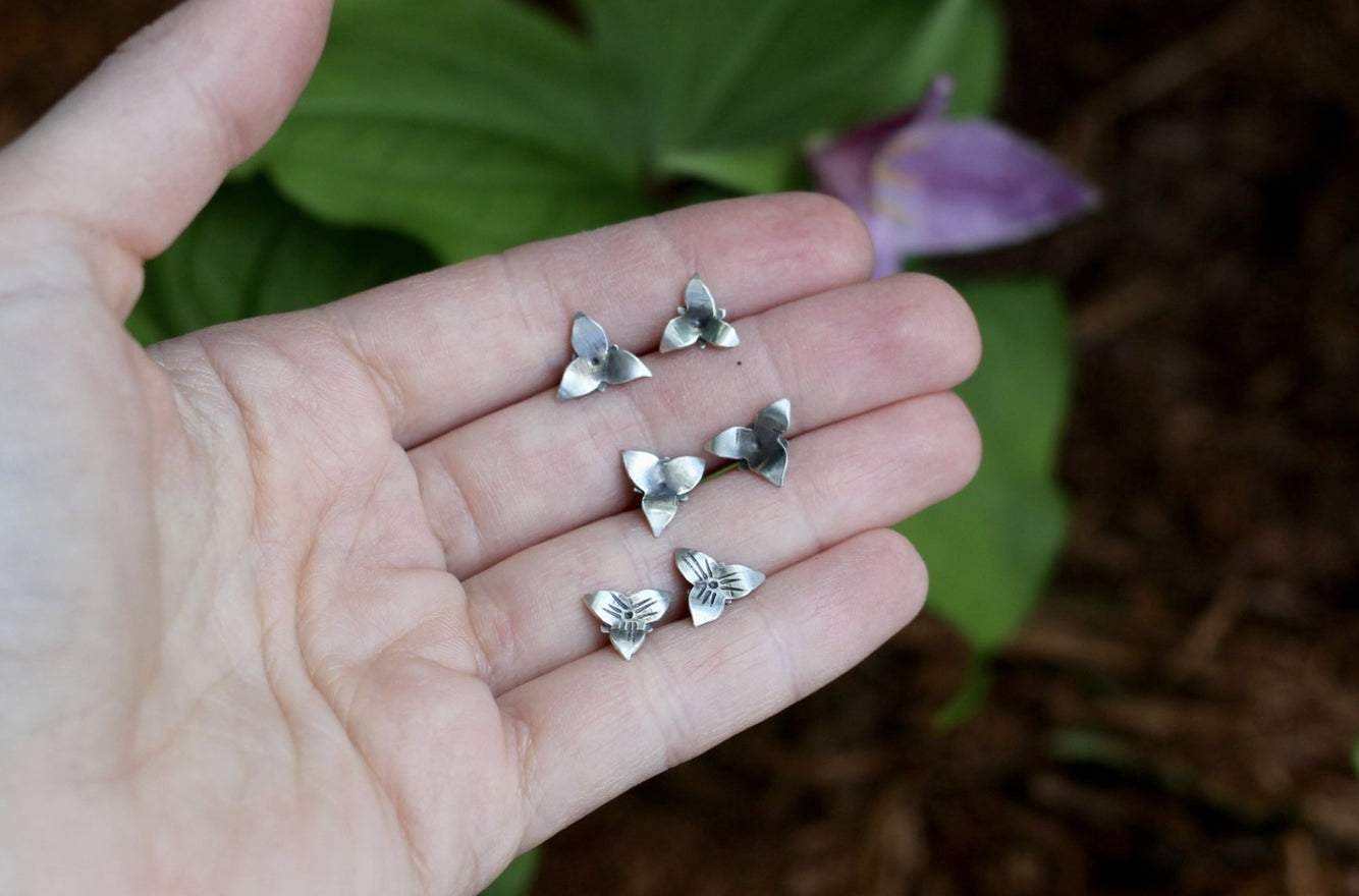 Dogwood & Trillium Studs (Made to Order)