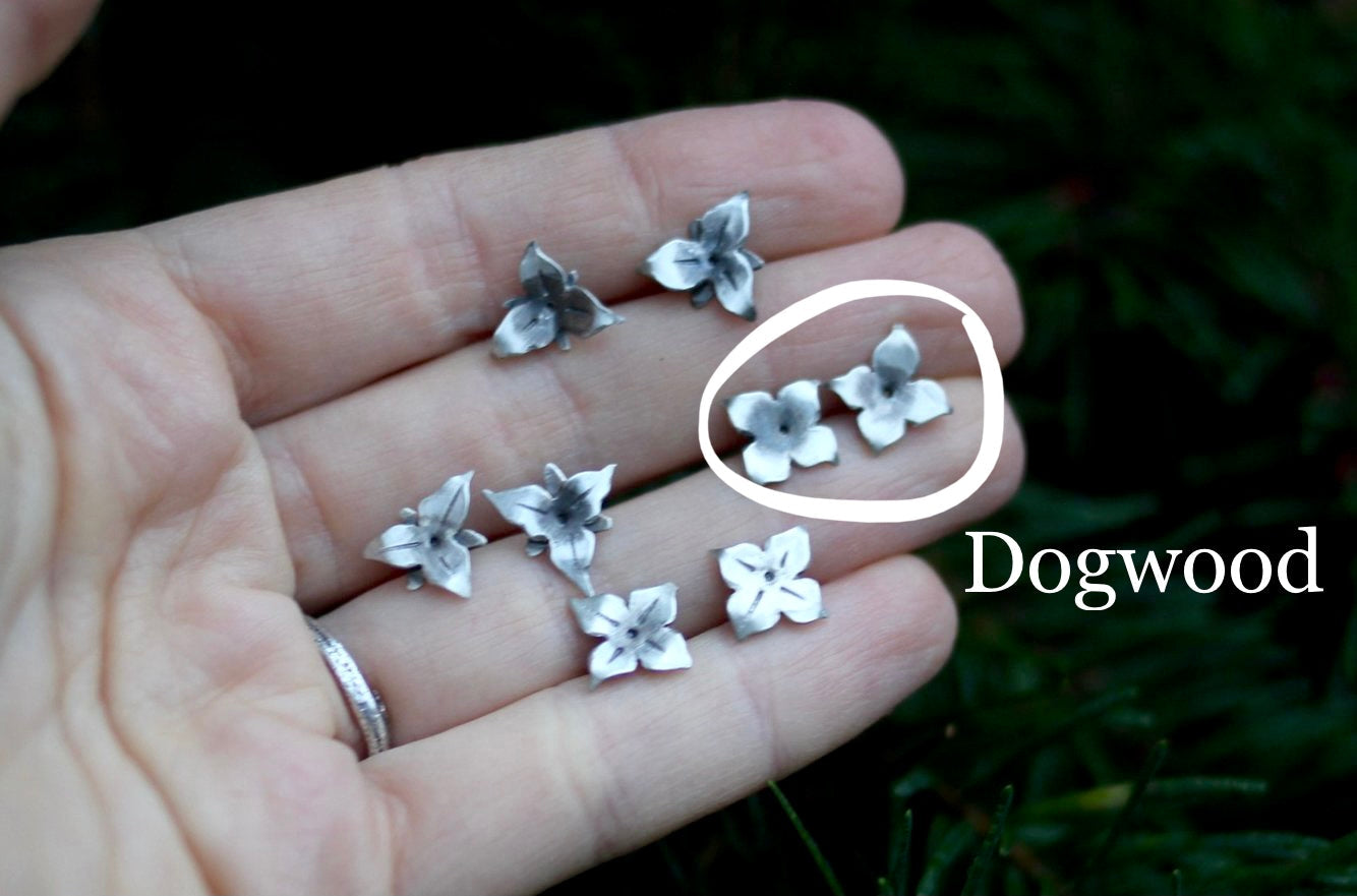 Dogwood & Trillium Studs (Made to Order)