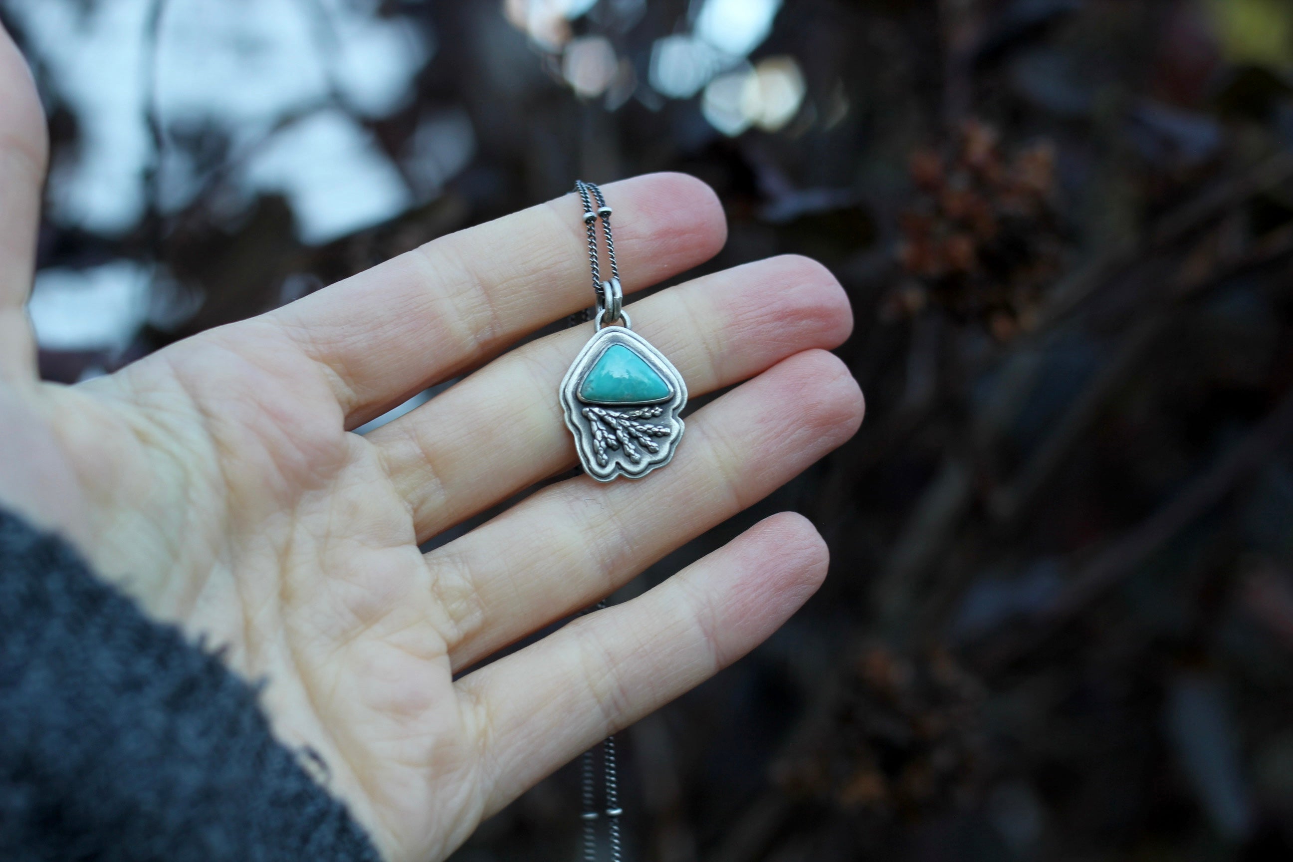 Triangular Turquoise Evergreen Pendant